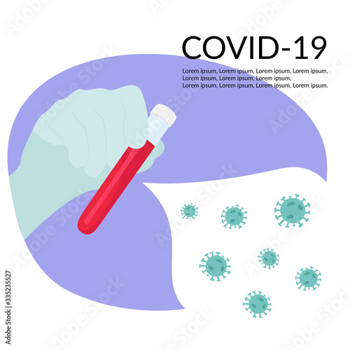 Fight and defend the concept of coronavirus outbreak COVID-19, Doctor in uniform and coat, is fighting the coronavirus. In vitro blood is made after the test.