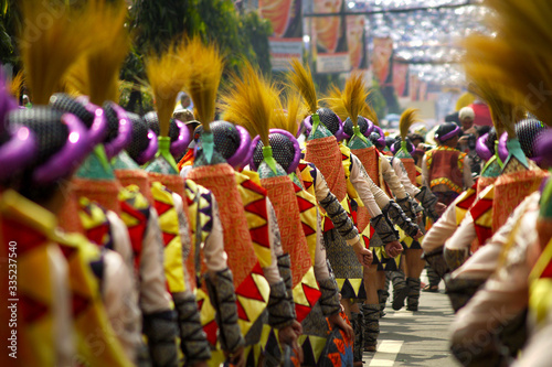 view of the parade during sinolog festival in Philippines  photo