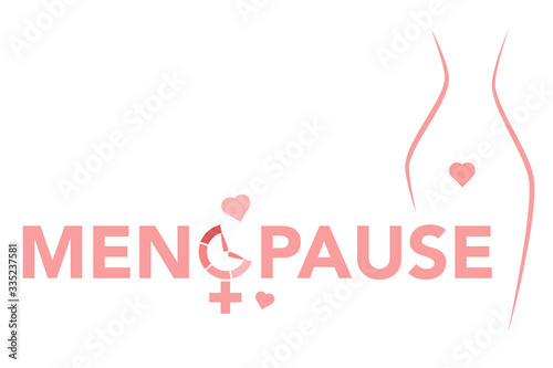 Menopause icon awareness. Woman fertility age clock menstrual period.