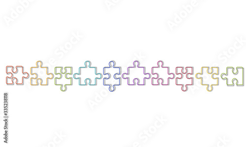 Puzzel Band Banner Regenbogen Reihe Verbindung