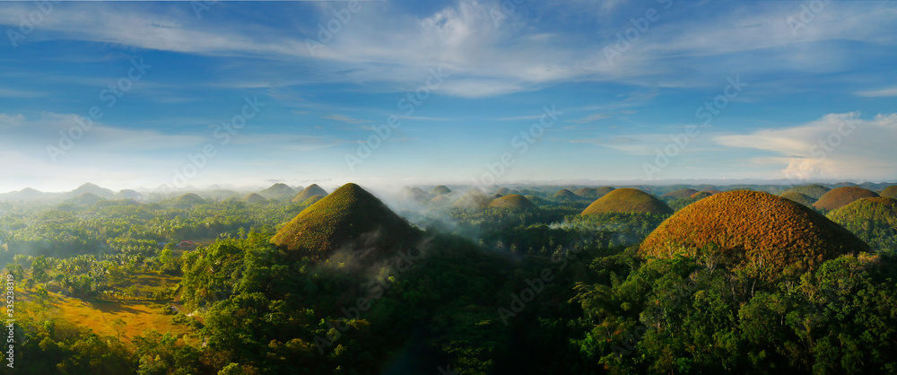 Chocolate hills landscape in Bohol island -Philippines 