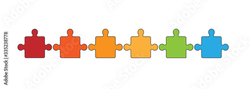 Puzzle Band Banner Regenbogen Reihe Verbindung