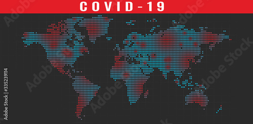 Covid-19 Coronavirus infection on the world map