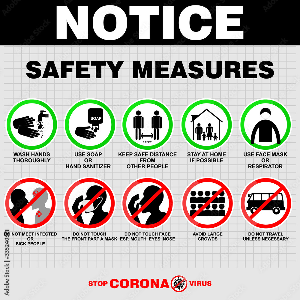 Safety Measures and Precautions Warning Sign Safety Measures and Precautions Warning Sign
