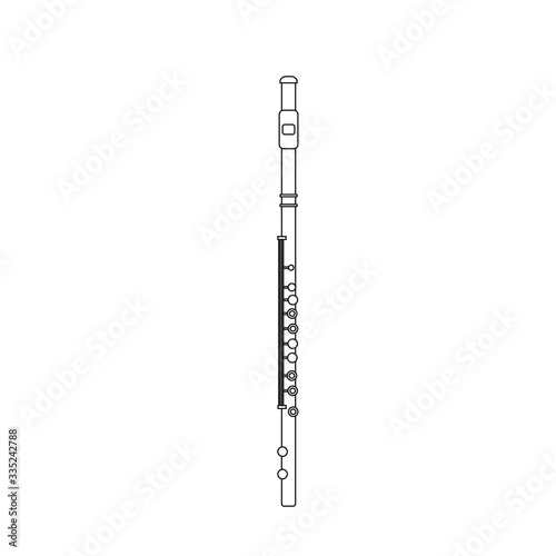 transverse flute musical instruments on white background