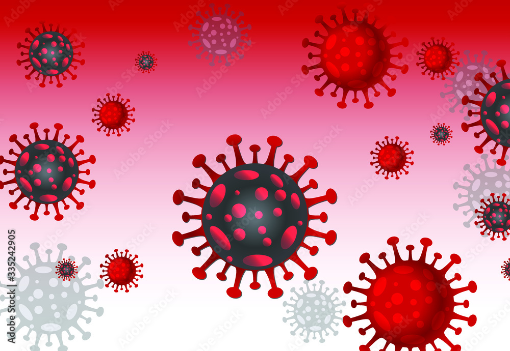 covid-19 influenza corona virus background. covid19 disease is a dangerous to health in this cases virus effect to human body and influenza as flu.
