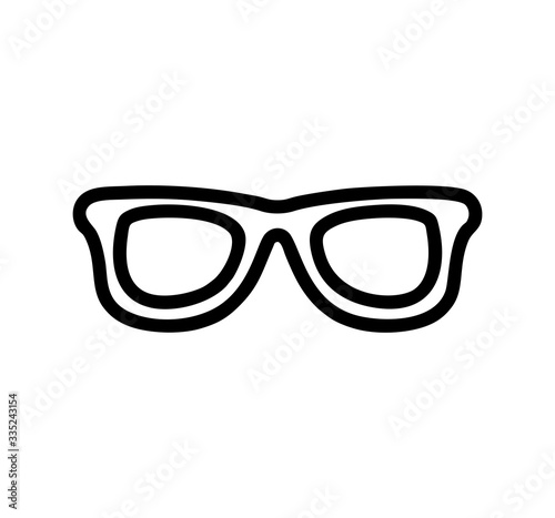 Reading or sun glasses in black and white vector isolated for signs, logo, apps or website
