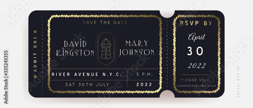 Nautical wedding vector design