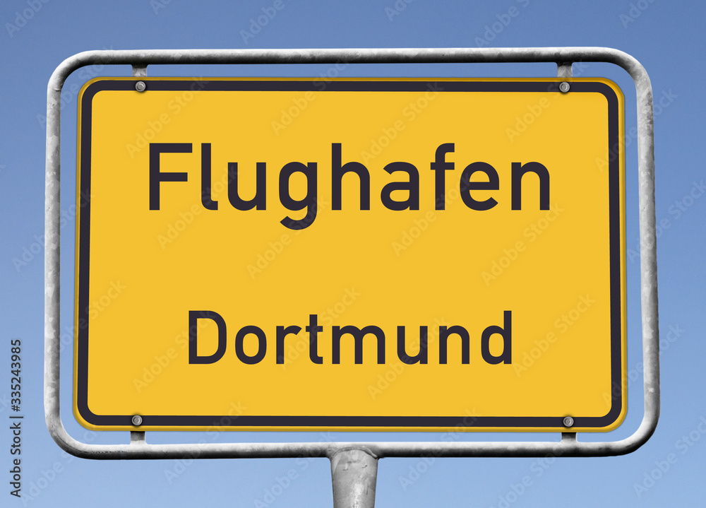 Flughafen Dortmund, Ortstafel (Symbolbild)