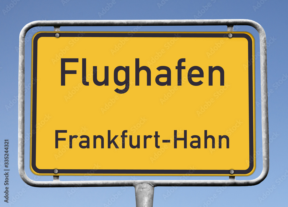 Flughafen Frankfurt-Hahn, Ortstafel (Symbolbild)