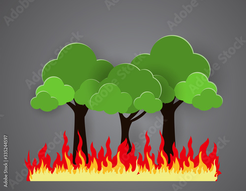 Forest fires vector, Wildfire