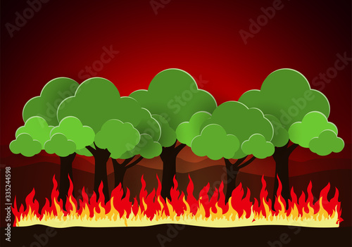 Forest fires vector, Wildfire