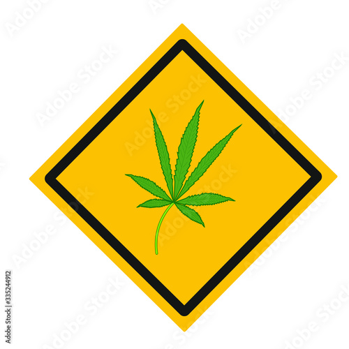 cannabis leaves on white background