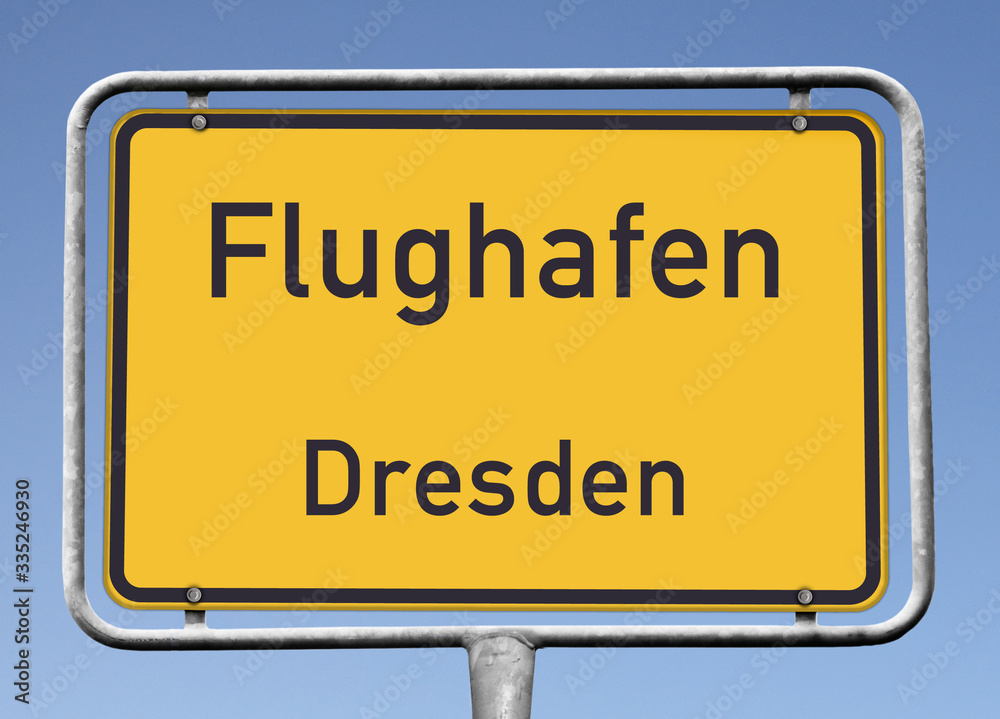 Flughafen Dresden, Ortstafel (Symbolbild)