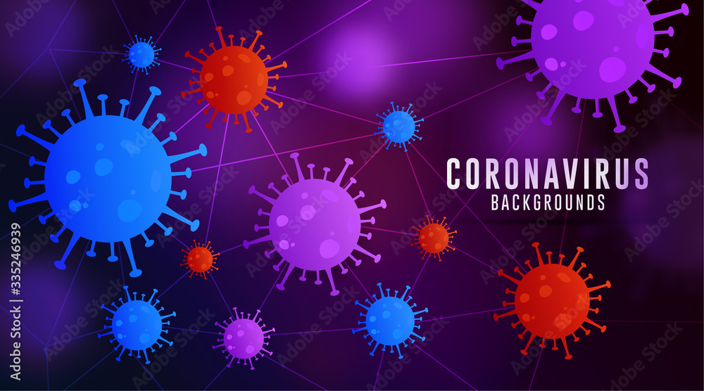 Coronavirus Background, Covid-19 Background, Virus Background, Coronavirus Background with Purple Blue Gradient Coronavirus Background, Covid-19 Background, Virus Background, Coronavirus Background with Purple Blue Gradient