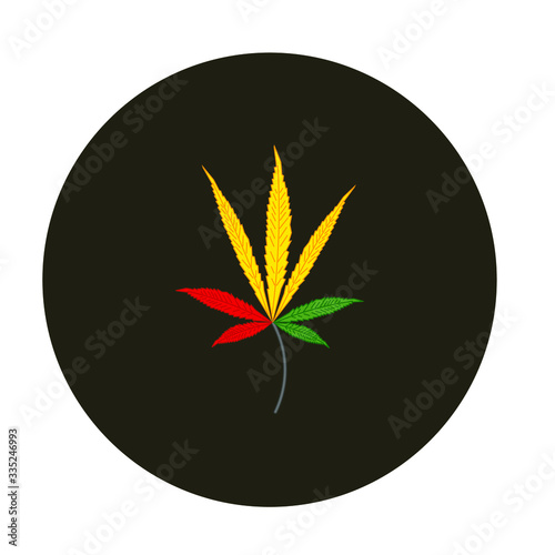 cannabis leaves on white background