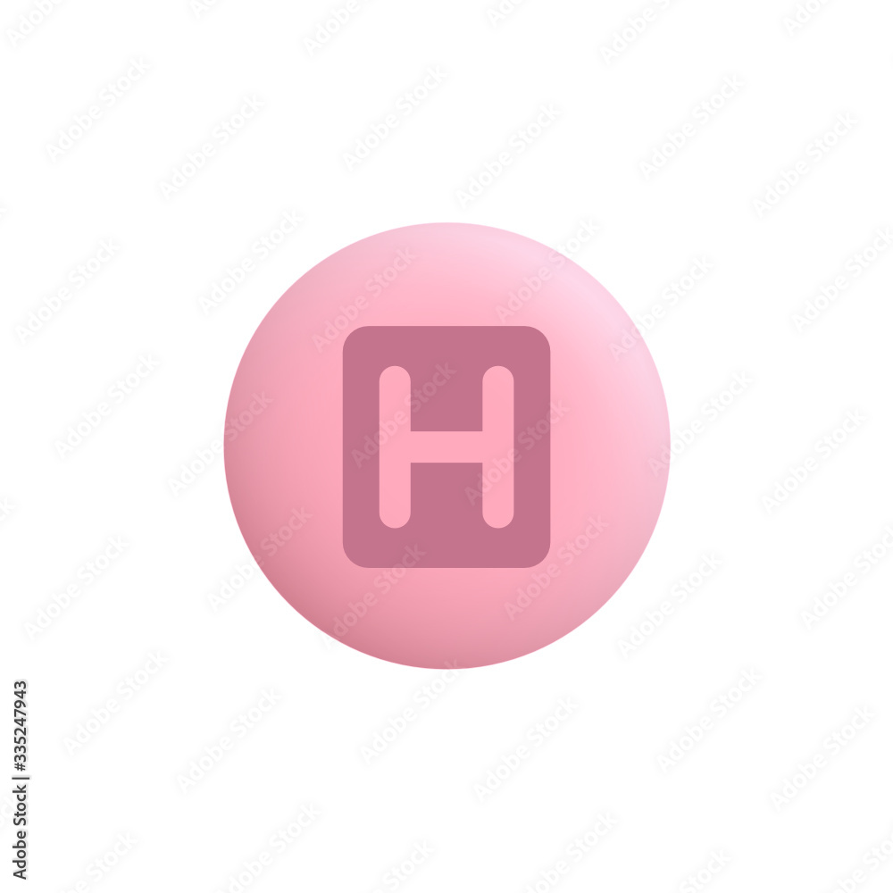 Hospital Sign - Modern App Button Hospital Sign - Modern App Button