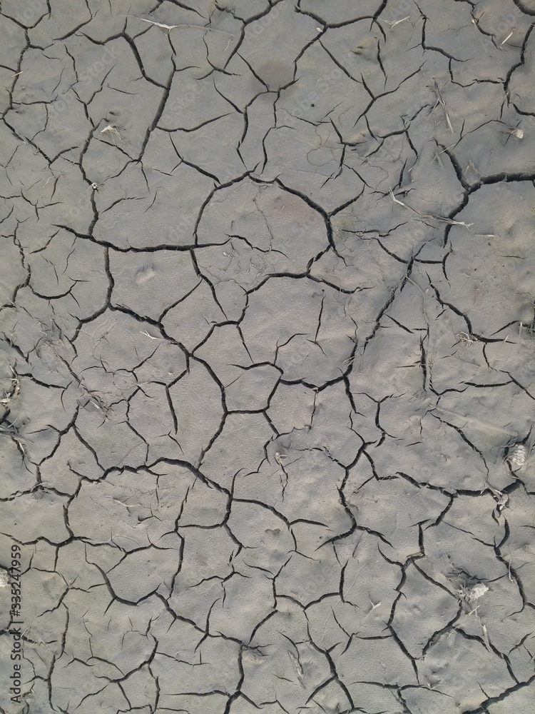 Dry cracked ground / no rainfall / drought season / soil drying out / no life no vegetation Dry cracked ground / no rainfall / drought season / soil drying out / no life no vegetation