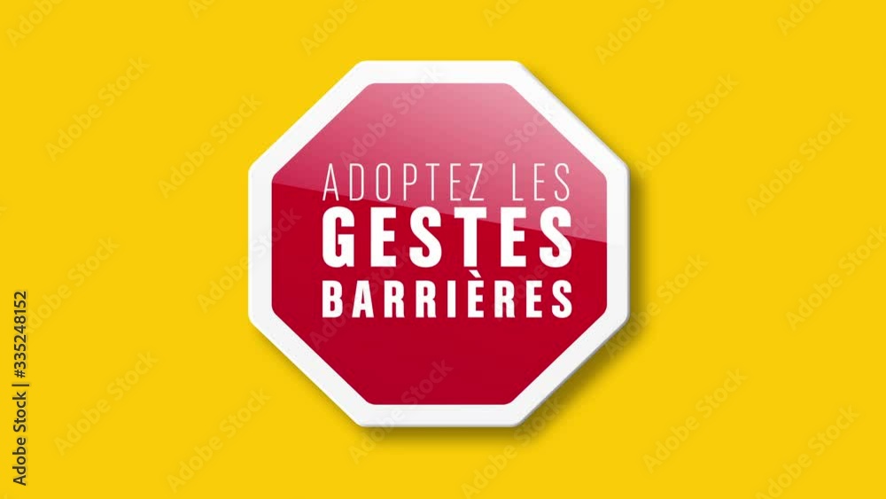 adoptez les gestes barrières- panneau stop concept