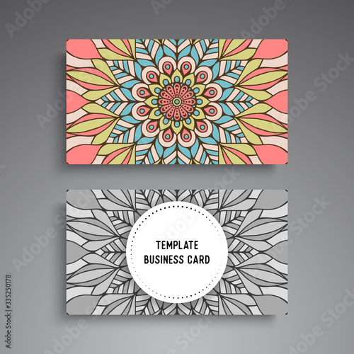 Business Card. Vintage decorative elements