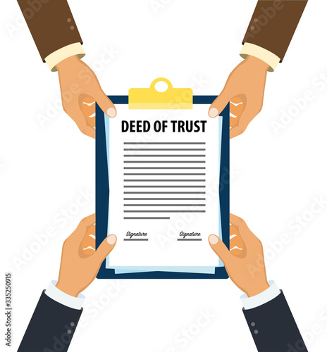 Executive handing over deed of trust document