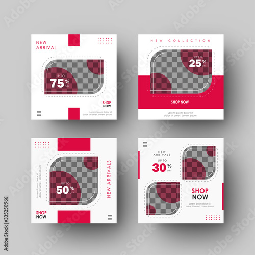 Minimalist Red Social Media Feed Post Banner Template