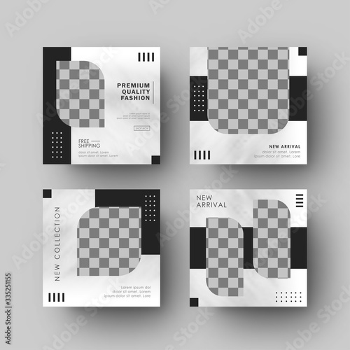 Minimalist Black and White Social Media Feed Post Banner Template