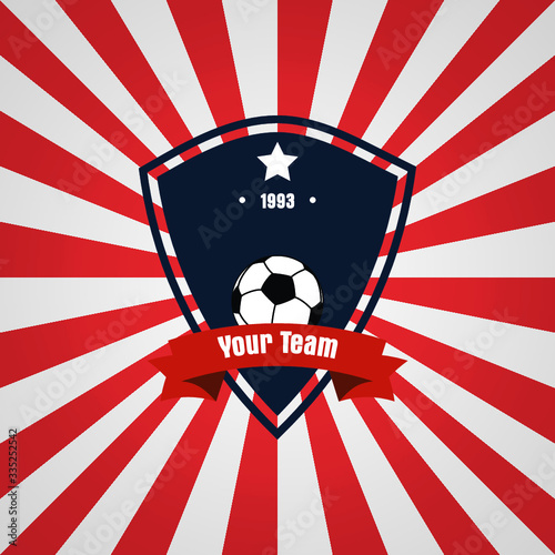 soccer football club logo badge for your team With background