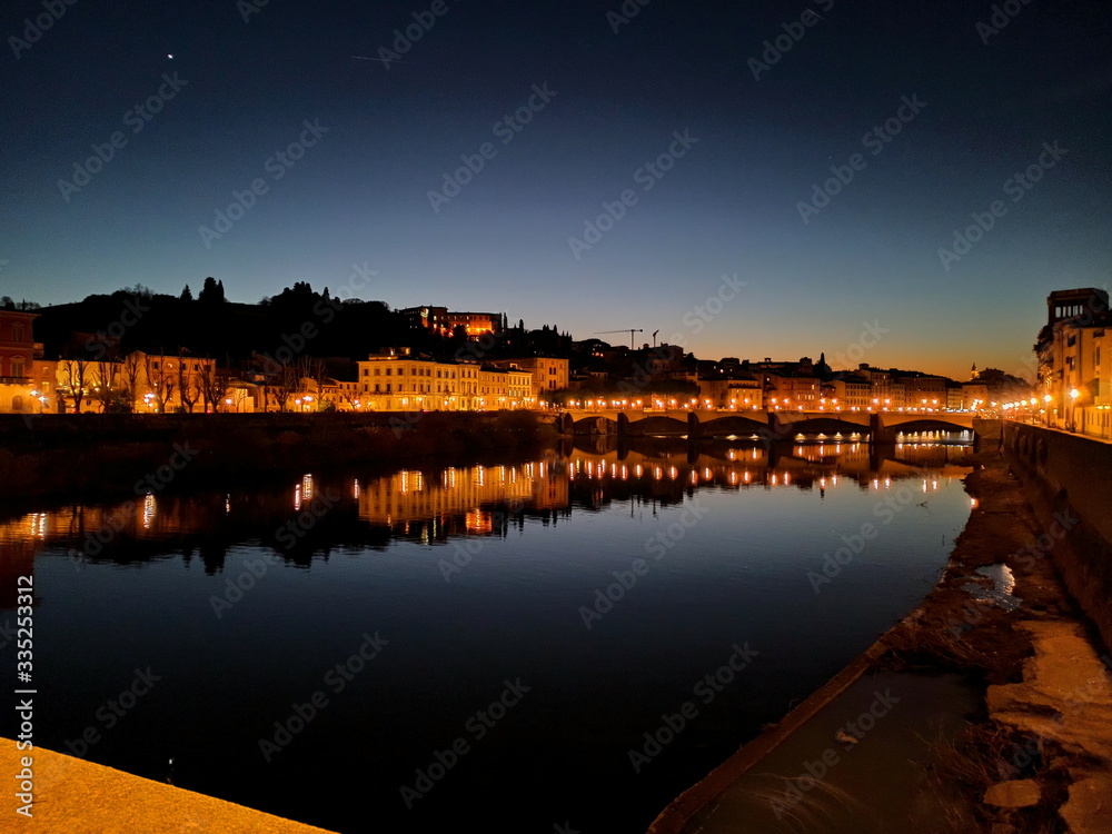 Ponte vecchio of florence at night
