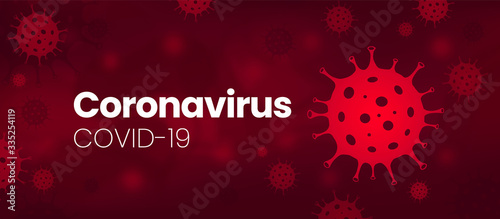 Coronavirus red background 2019-nCoV Wuhan, NCP Virus COVID-19 Epidemic Pandemic
