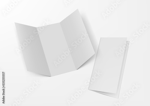 3D Blank Folded DL Size Paper Leaflet Or Flier