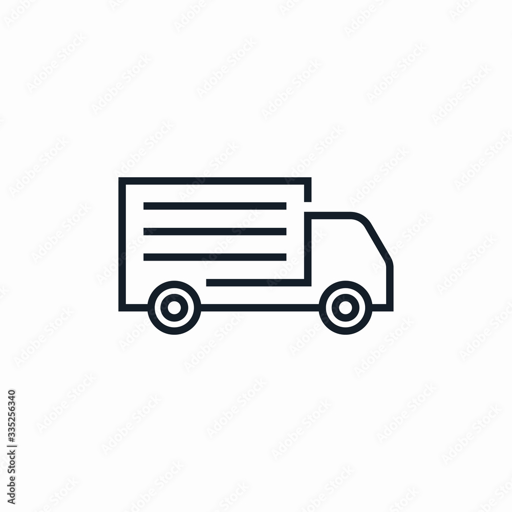 delivery truck logo line black