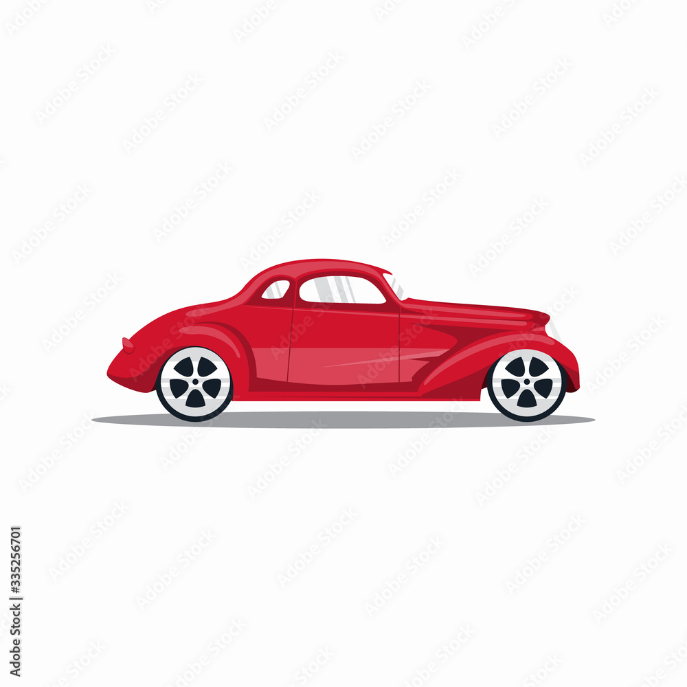 classic car logo red illustration