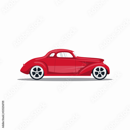 classic car logo red illustration