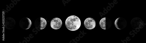 Cuadro en lienzo Moon phases night space astronomy and nature moon phases sphere shadow