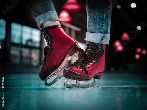 Fototapeta close up of a pair of skating shoes