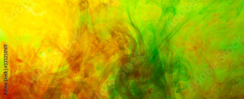 Colored ink in water  abstract background