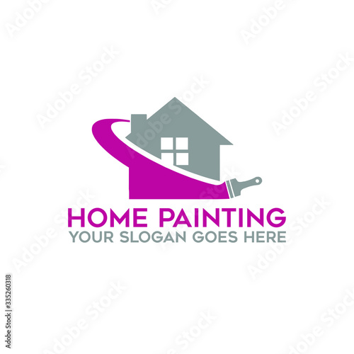 Home Painting Logo Design Icon Vector Template