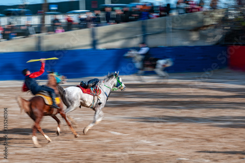 Javelin (Cirit) Turkish Traditional Sport (Blurred Motion)