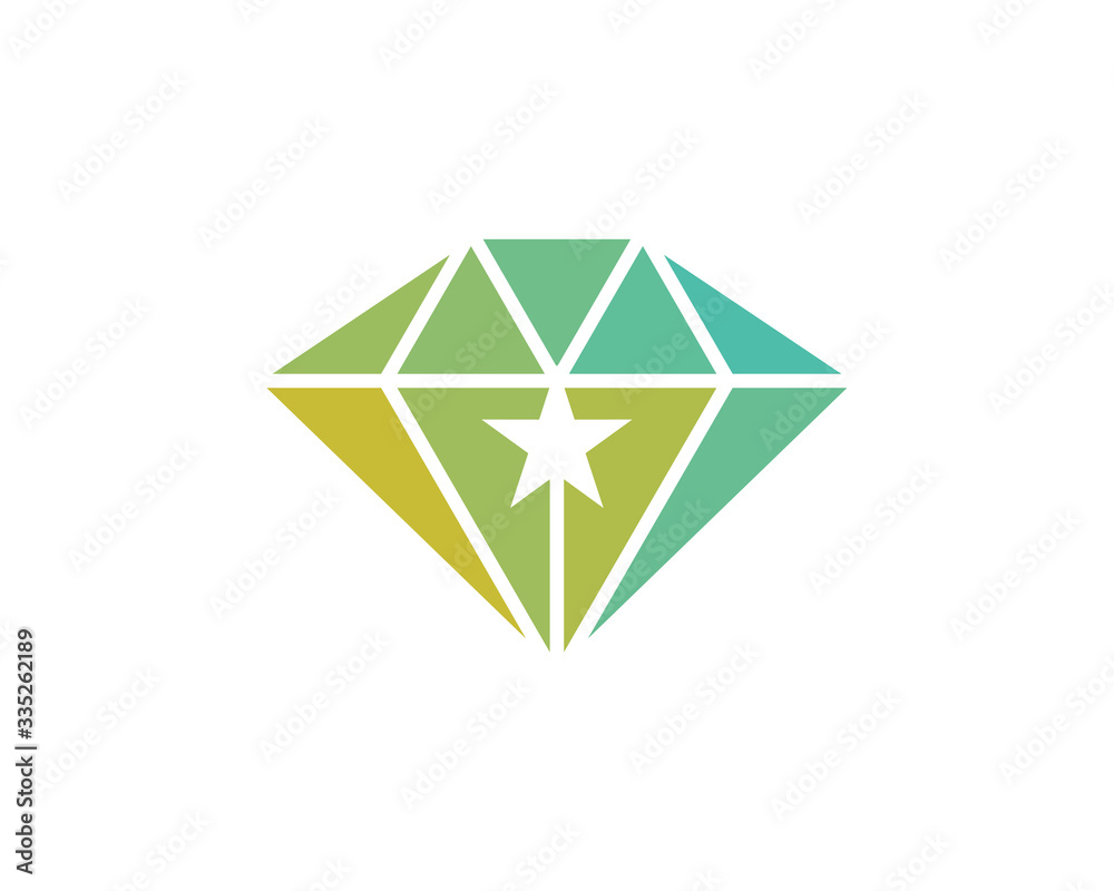 Diamond star logo design vector template, Creative Diamond logo concept