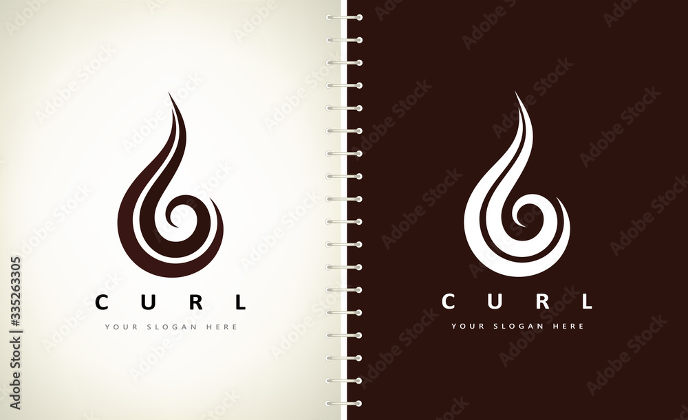 Curl hair logo vector. Beauty salon design. - obrazy, fototapety, plakaty 