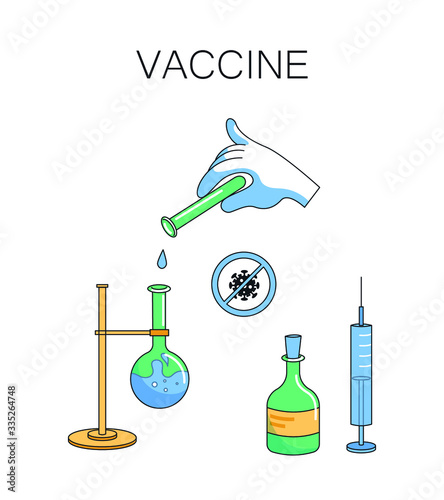 concept of vaccination, injection, diabetes. isolated vector illustration. Medical immunization. invent novel coronavirus treatment and prevention. precaution and fighting with virus 2019-ncov