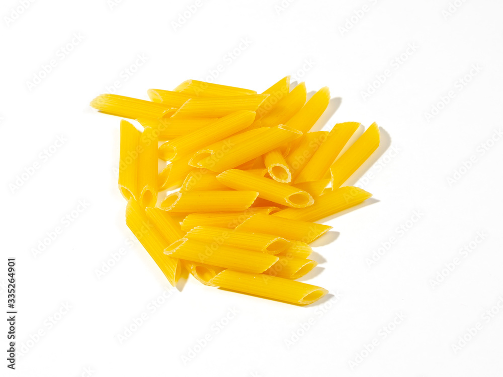 small pile of pasta on a white background small pile of pasta on a white background