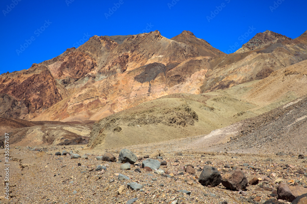 California / USA - August 22, 2015: The landscape around artist drive in Death Valley National Park, California, USA