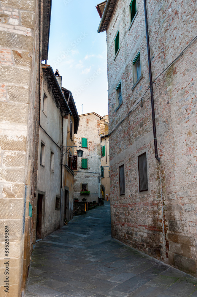 Anghiari, village in Tuscany, Italy. Famous for the 
