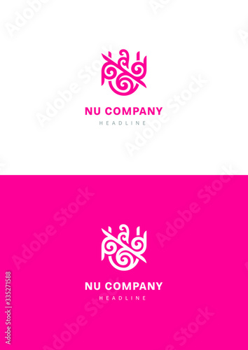 NU corp company logo template.