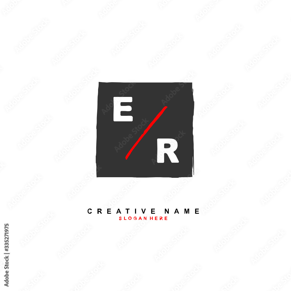 E R ER Initial logo template vector. Letter logo concept