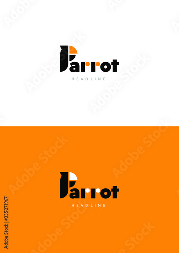 Parrot coin corp company logo template.