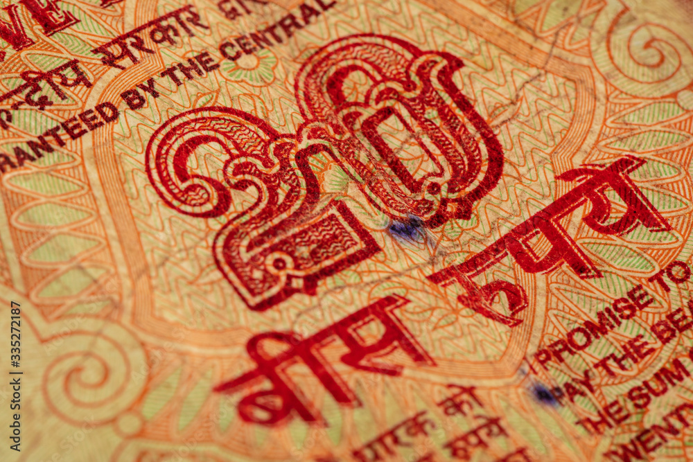 Indian Rupee, close up, denominations with which you can pay in india
