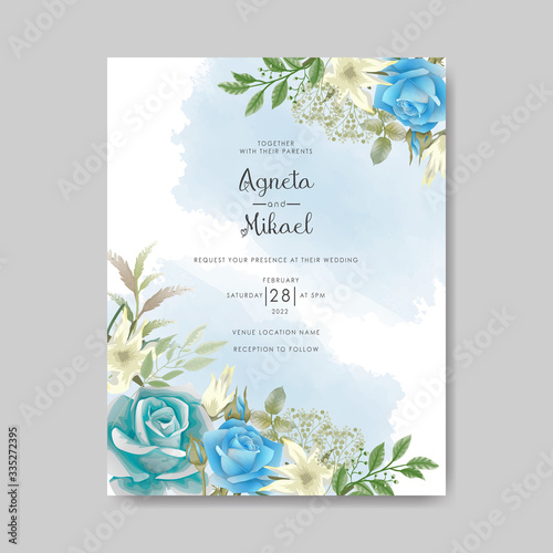 beautiful floral wedding invitation card